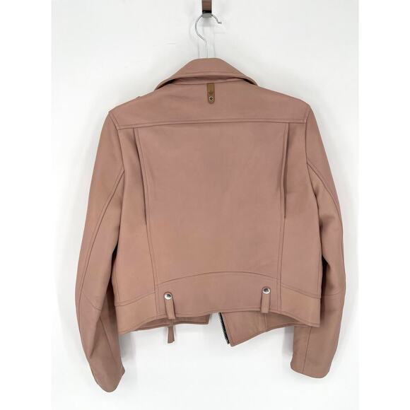 Mackage Blush Pink Baya Lamb Leather Biker Moto Motorcycle Jacket size Small - Picture 7 of 12